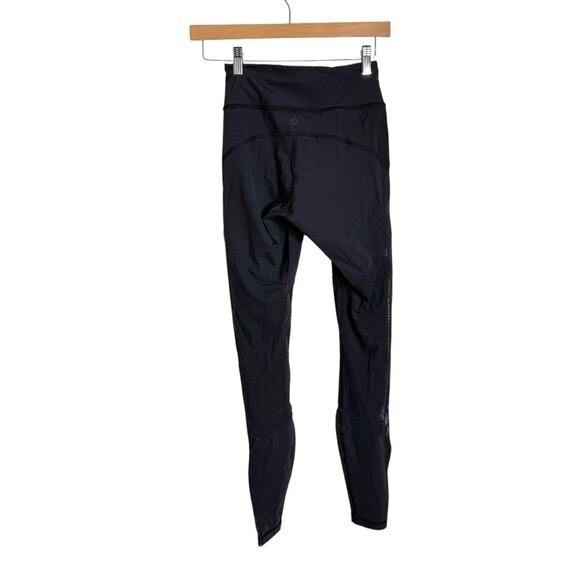 Lululemon The Lab Black Mesh Back‎ Detail Leggings Pants Women’s Size 4 - Picture 2 of 9